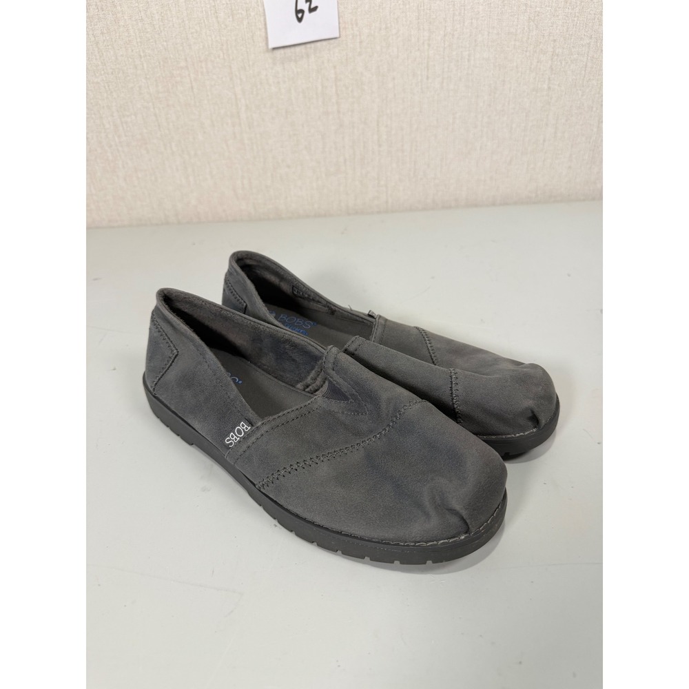 Skechers BOBS Chill Luxe Gray Faux Fur Lined Slip On Shoes 113352 Womens 9 - Picture 7 of 9